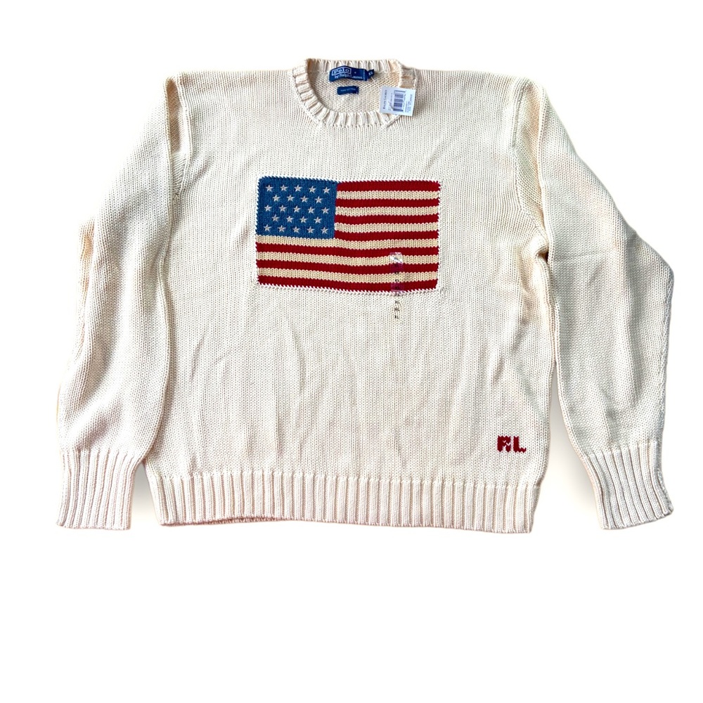 The Iconic American Flag Polo Sweater size XL